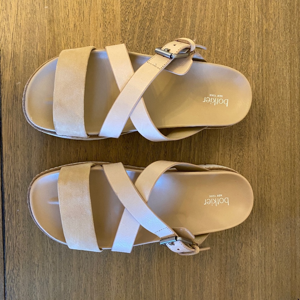 Suede and leather slides. Botkier. 5.5. Lug sole.